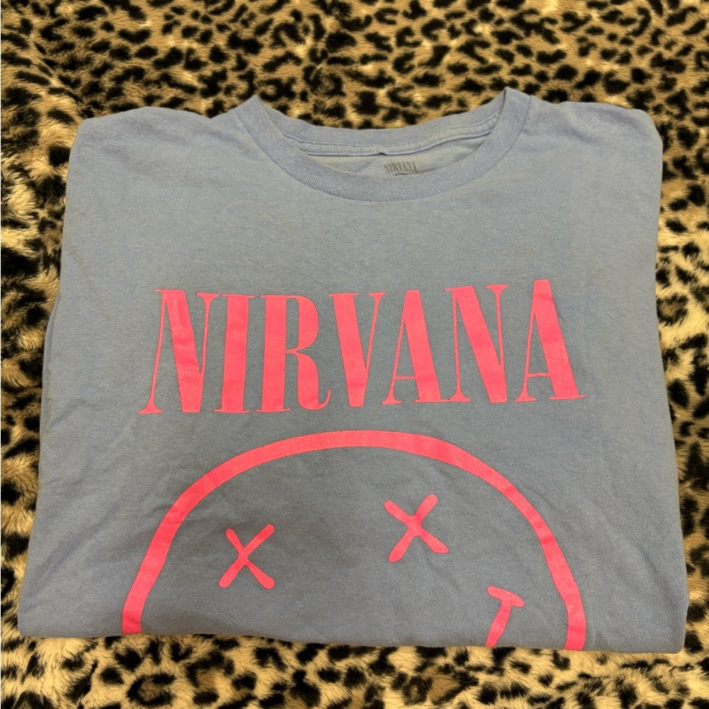 Nirvana Gray and Pink Graphic Tee